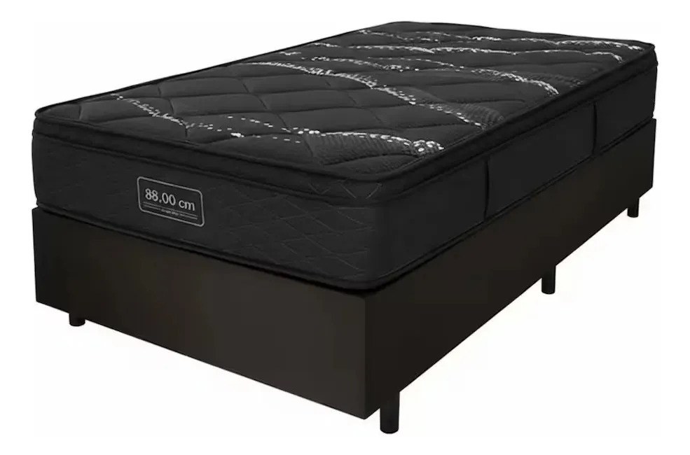 Colchão Solteiro Itália Black Box Baú Umaflex Preto