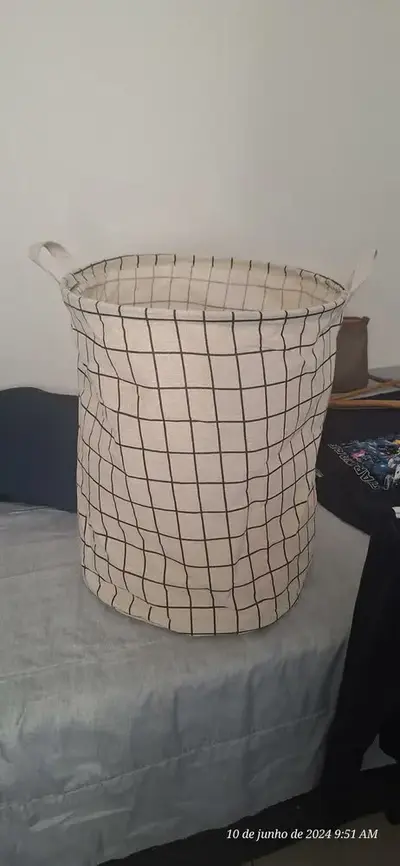foto de Cesto Organizador Roupa Suja Dobrável Multiuso 40l Cor Cinza