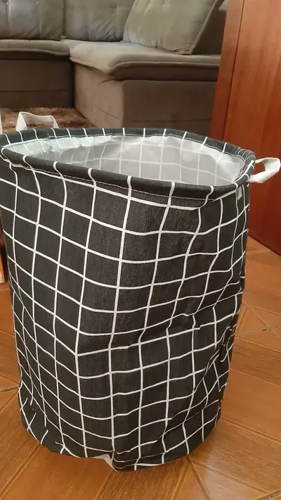 foto de Cesto Organizador Roupa Suja Dobrável Multiuso 40l Cor Cinza