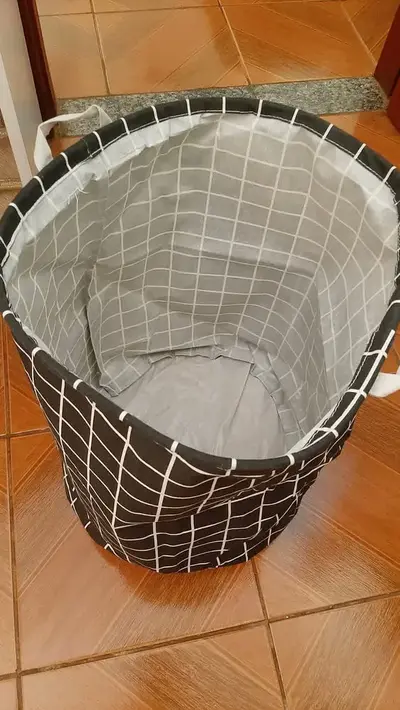 foto de Cesto Organizador Roupa Suja Dobrável Multiuso 40l Cor Cinza
