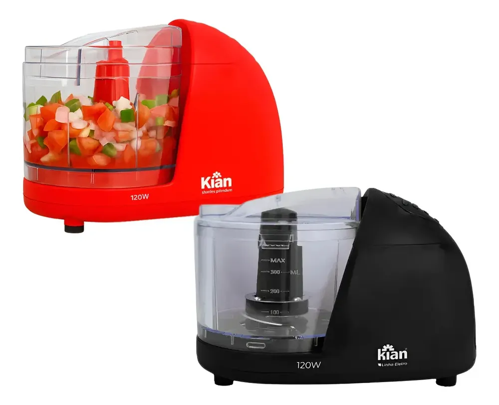Mini Processador De Alimentos 120w Compacto E Potente Cor Preto