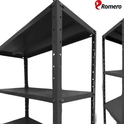 foto de Prateleira Estante Armário Aço 6 Bandejas 60cm Romero Preto