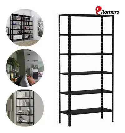 foto de Prateleira Estante Armário Aço 6 Bandejas 60cm Romero Preto
