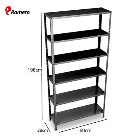 foto de Prateleira Estante Armário Aço 6 Bandejas 60cm Romero Preto