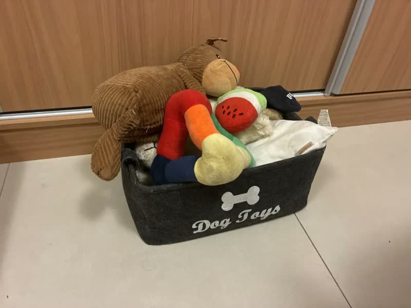 foto de Cesto Organizador Objetos Brinquedos Pet Cachorro Gato Cão Cor Preto