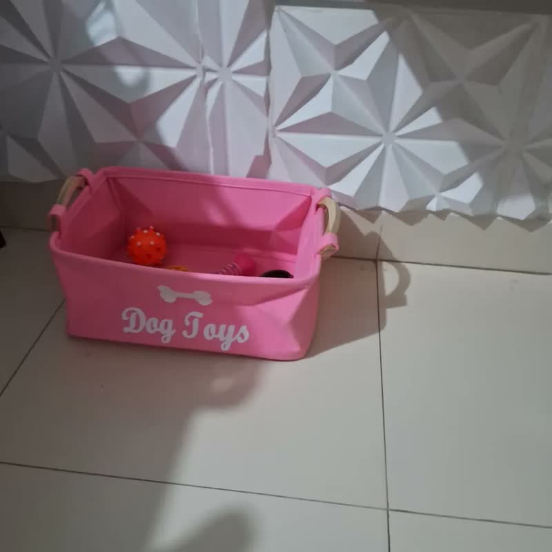 foto de Cesto Organizador Objetos Brinquedos Pet Cachorro Gato Cão Cor Preto