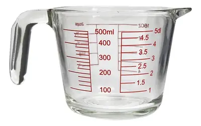 foto de Jarra Medidora 500ml Copo Medidas Vidro Temperado Alça Bico Vidro Temperado
