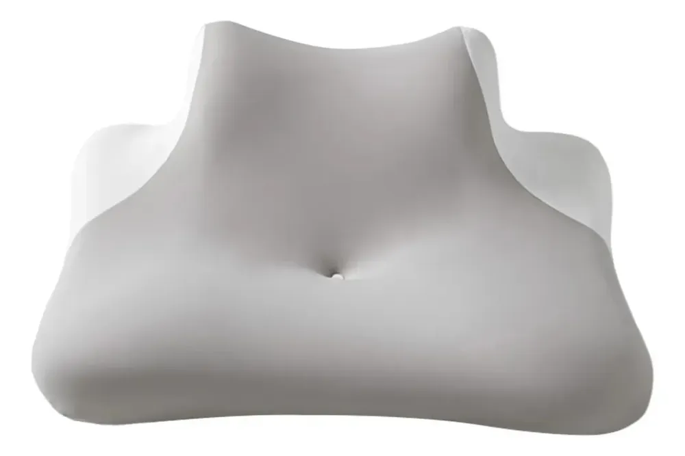 Travesseiro Cervical Ortopédico Ergonômico Viscoelástico Cinza