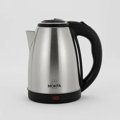 foto de Chaleira Jarra Elétrica Inox Prata Fosco Ferver Água 2L Desliga Automático Com Bico e Tampa Mokfa Import 110v 220v