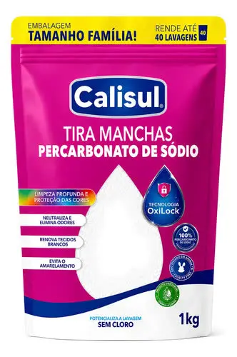 foto de Percarbonato De Sódio 100% Puro Tira Manchas Alvejante - 1kg Calisul