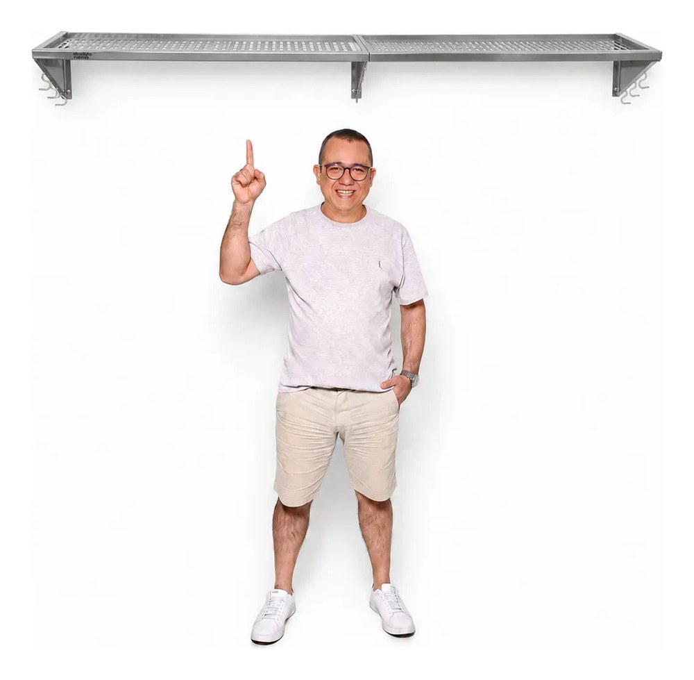 Prateleira 100x25 Inox Gradeada Escorredor. Faço Sob Medida* Cinza
