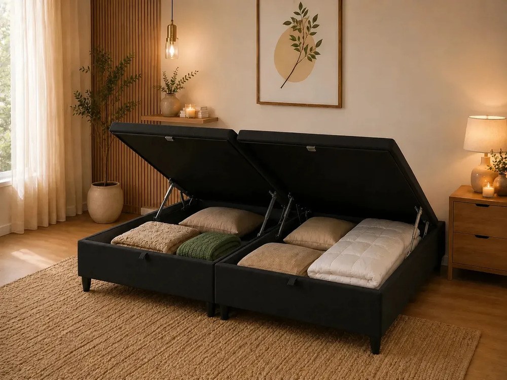 Base Box Solteiro Preto Bau Box Solteiro Dobravel Suede 188 Preto