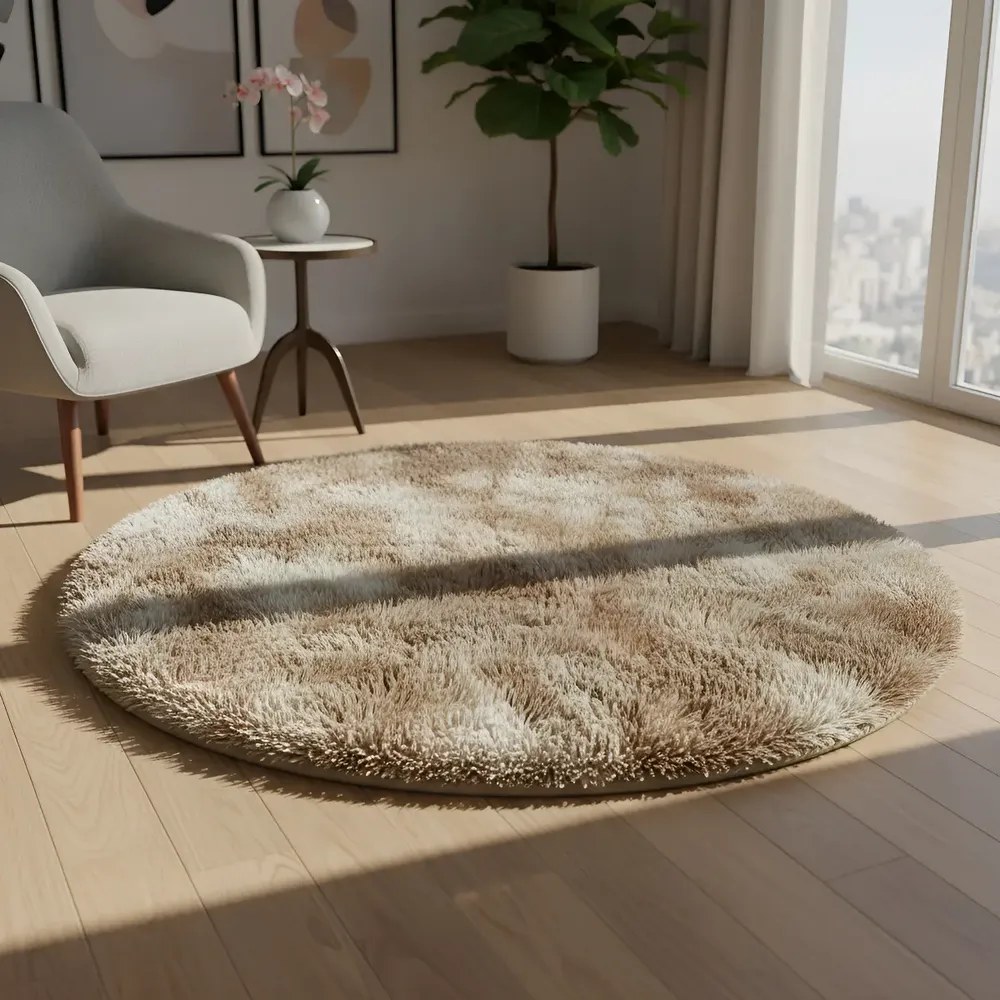 Tapete Peludo Redondo Luxo Diâmetro 1,00 X 1,00 Promoção